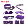 Beginner Friendly BDSM Bondage Set – 7 Pcs Cotton Rope Restraint Kit with Handcuffs Collar Gag Whip Couples Adult Play Toy