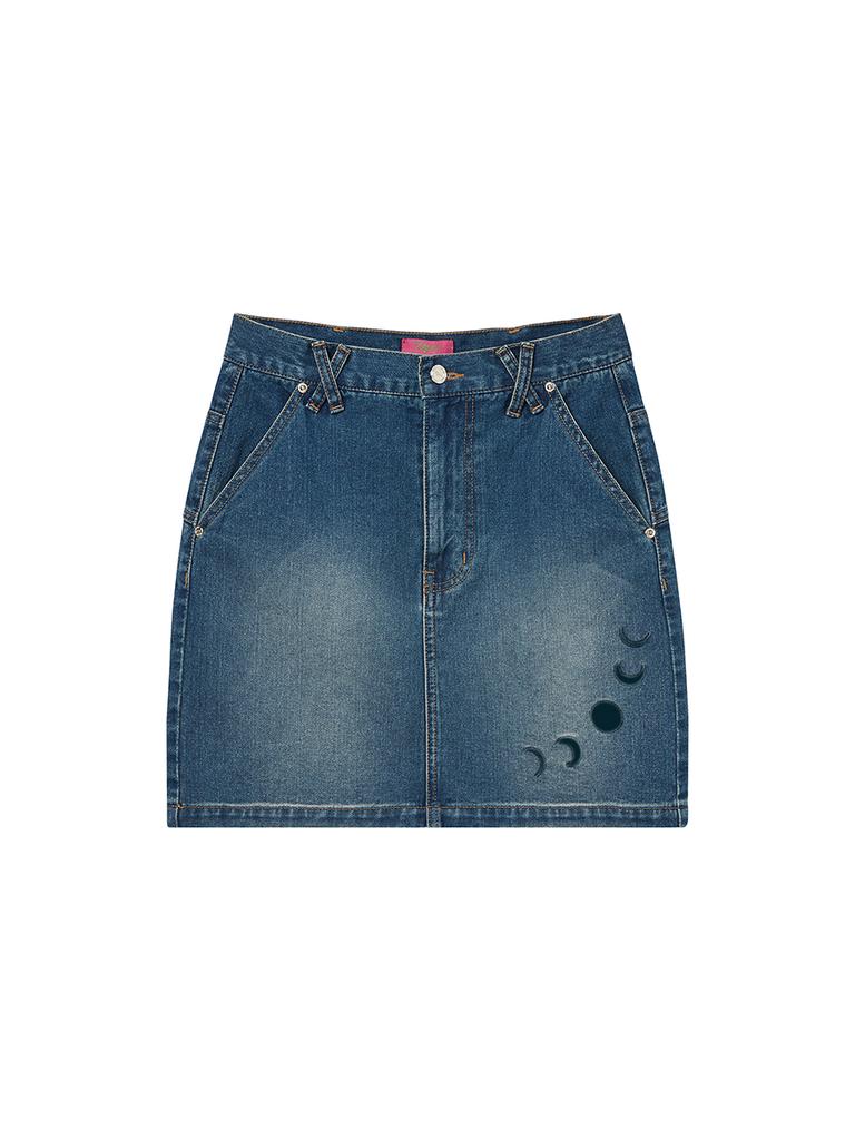 Nyxxx Basic Denim Skirt Washed Blue