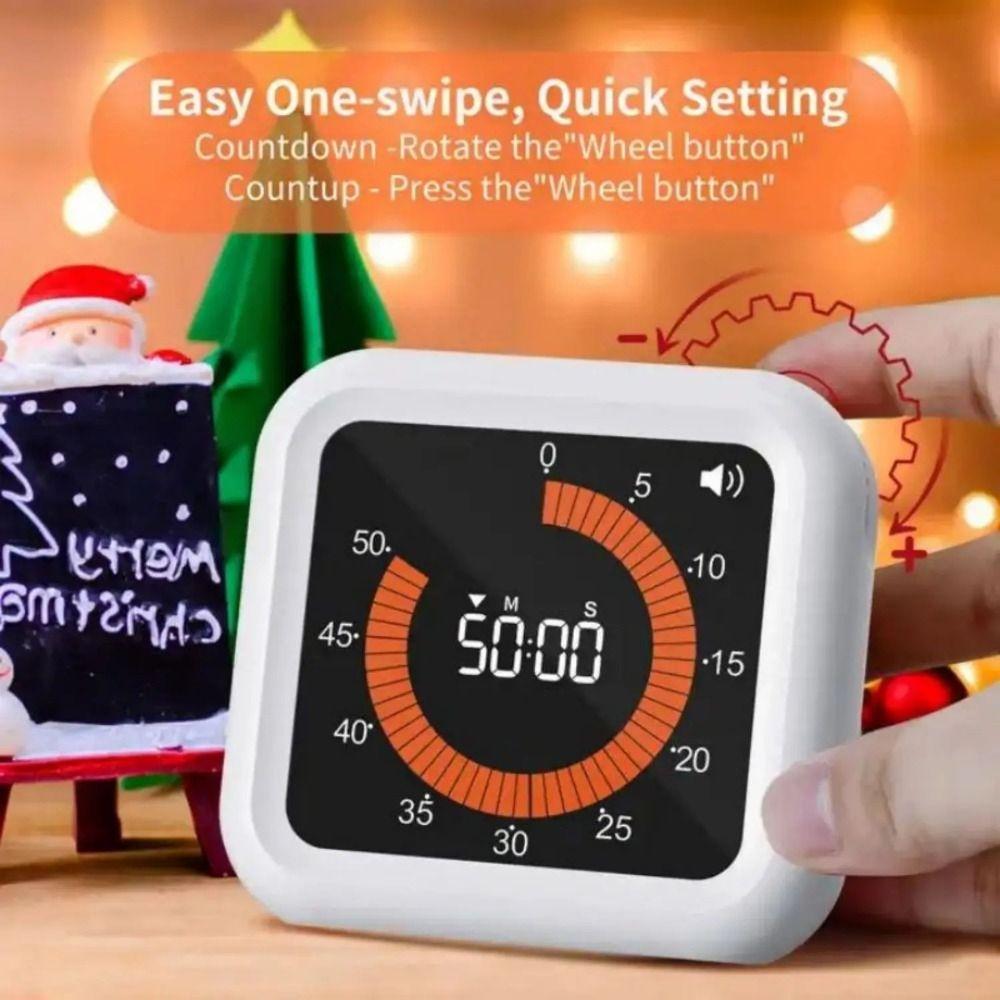 Rechargeable Visual Analog Timer Alert Hour Meter Countdown Clock Convenient Rotary Timer  Indoor