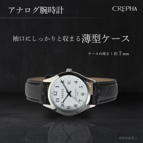 Klefer Men's Analog Waterproof Watch with Leather Strap, Black, TE-AM184-WTS