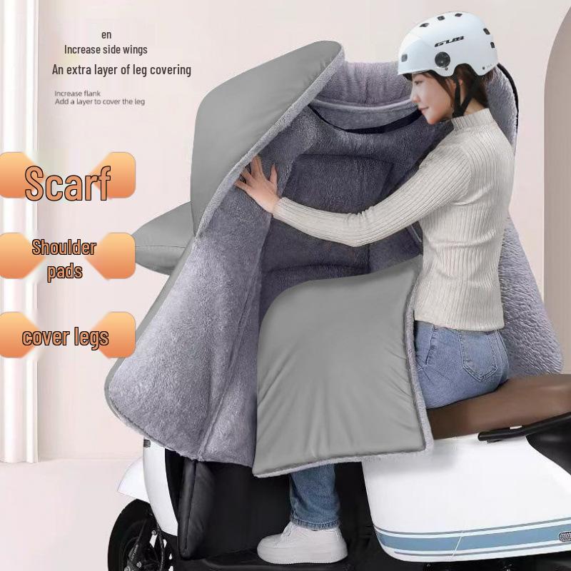 Thick Fleece-Lined PVC Windproof Winter Cover for Electric Vehicles & Motorcycles