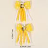 2pcs Bee-Themed Hair Bow Clips for Teens - Casual Animal Pattern Polyester Barrettes for Daily Wear,  Cute Polka Dot Design