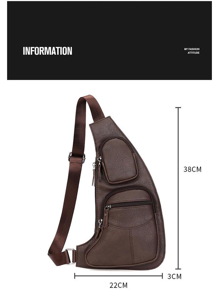 2023 Men's Trendy Chest Crossbody Bag: Versatile Shoulder and Street Backpack for Sports & Commute.