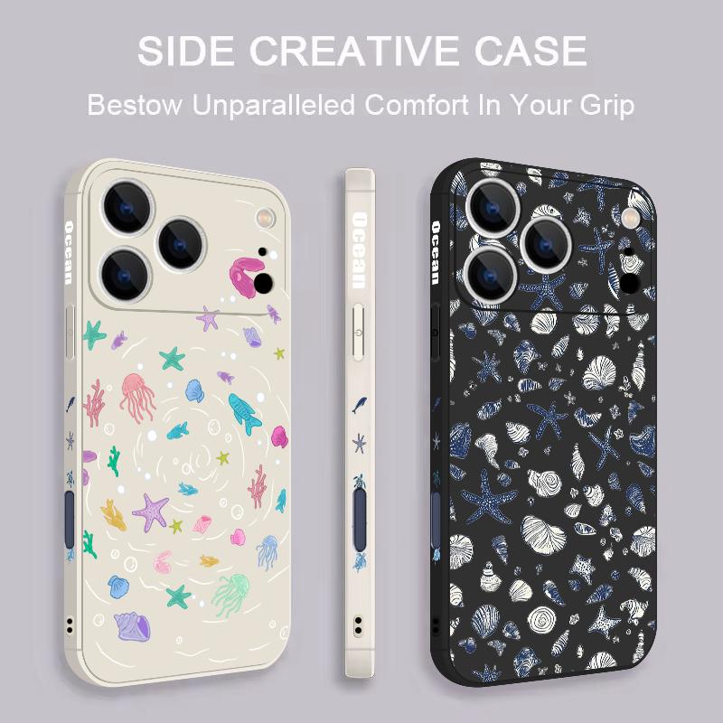 Magnetic For Magsafe Case For iPhone 17 Pro Max Colorful Ocean Pattern Soft Silicone Phone Back Cover For iPhone 16 15 14 13 Pro Max 16e 17e
