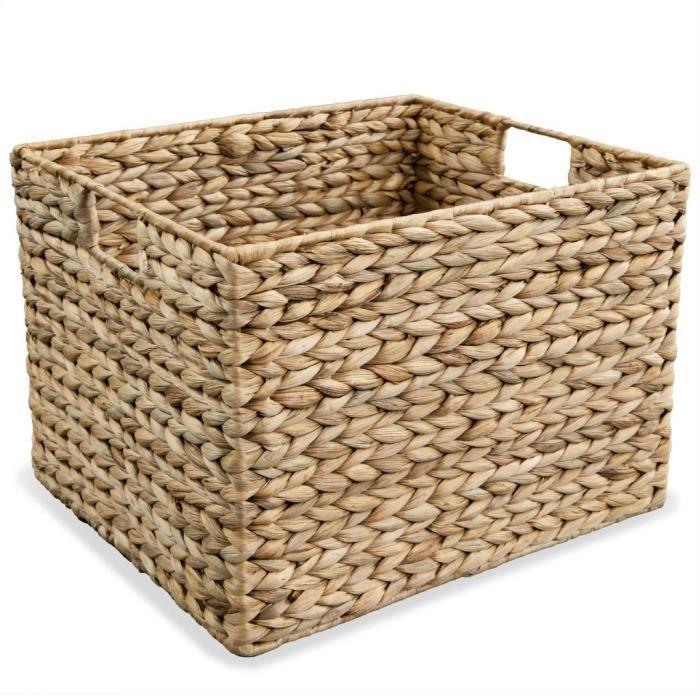 Panier de rangement - vidaXL - 3 pcs - Jacinthe d'eau - Métal - Beige