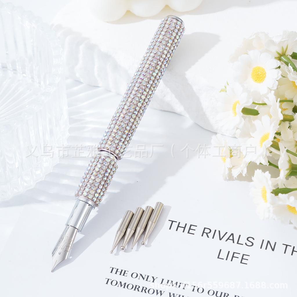 Diamond-encrusted manicure pen, drawing extremely fine manicure pen, painting pen, tracing pen, point drill pen 5 kinds of heads can be replaced
