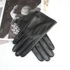 Men's Sheepskin Driving Gloves Solid Color Thin Single Leather Unlined Touch Screen Fashion Ripple Riding Motorcycle Gloves