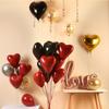 12" Heart-Shaped Red & Black Latex Balloons for Birthdays and Proposals