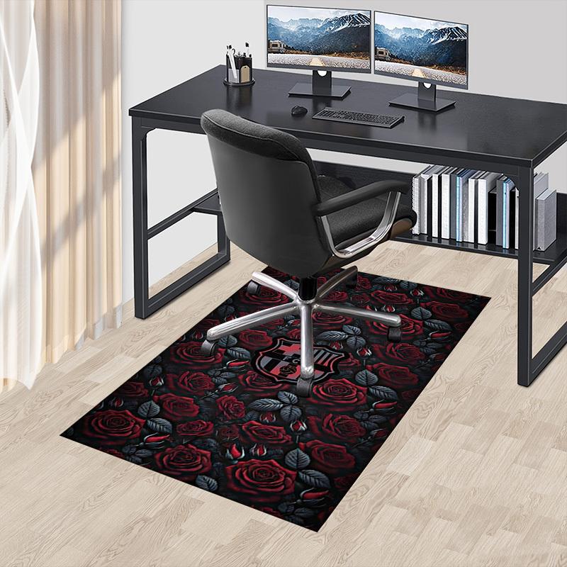 1pc Roses FCB Carpet Anti Slip Polyester Floor Mat for office,Bedroom