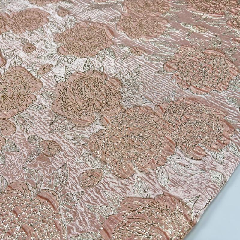 

100x140cm Gold-embossed Jacquard Dress Fabric Thin and Light Luxury Wedding Dress Embossed Fashion Designer Stage Fabric 100x140cm