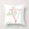 Abc Letter Floral Alphabet Decorative Pillow Cover Indoor Outdoor Party Farmhouse Home Decor Peach Skin Monogram Aesthetic Art