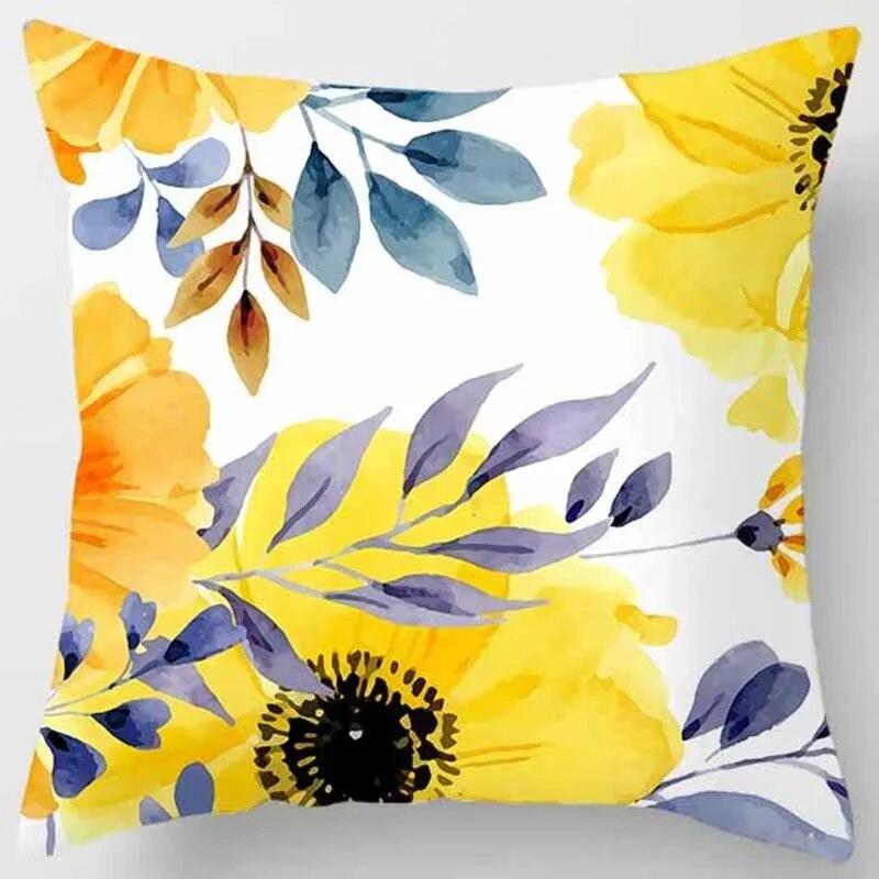 Fashion yellow decorative pillowcase, living room sofa office seat waist cushion  cover  aesthetic home decoration
