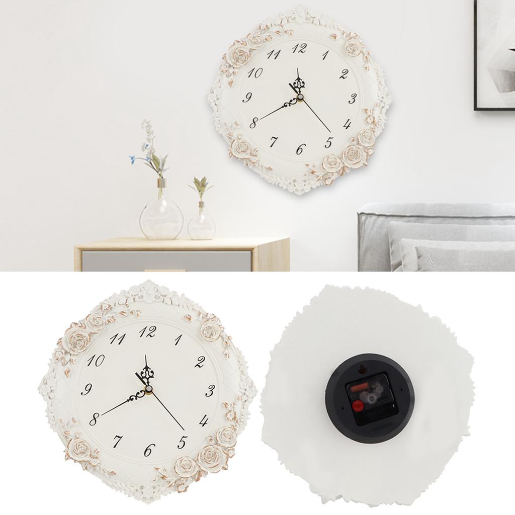 European Style Wall Clock Silent Battery Operated Clock for Home Living Room Bar Hotel Decor