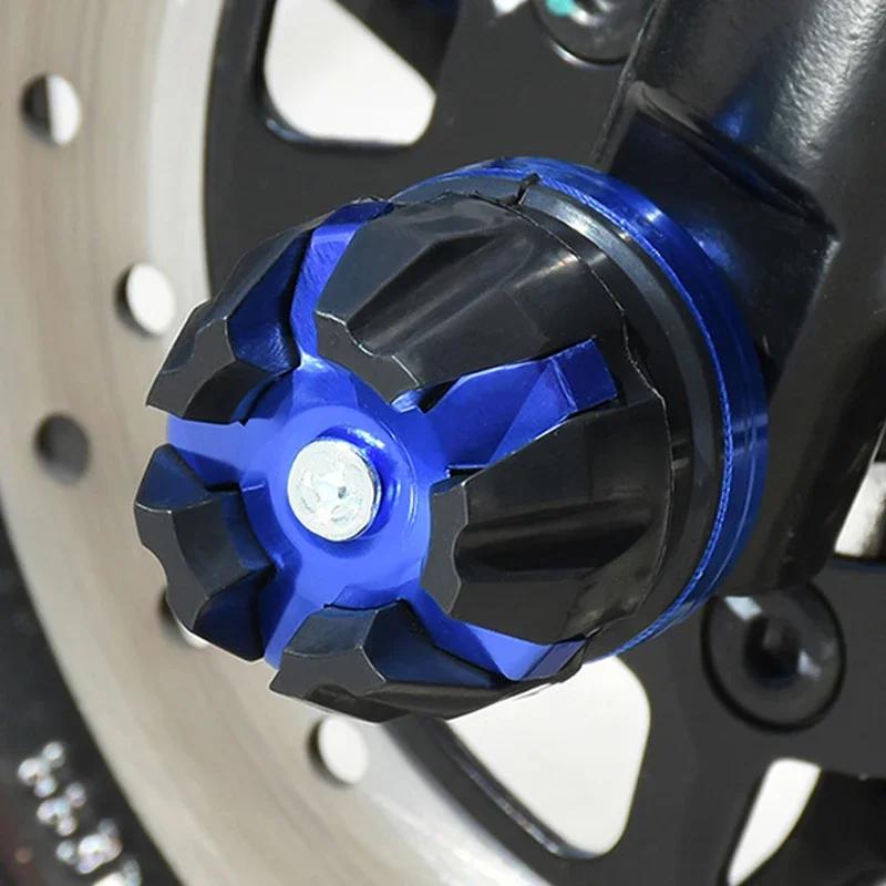 2 Stück Universeller Motorrad Vorderradaufhängungsschutzbecher Aluminium Anti-Kollisions-Vorderradgabel Radsturzschutz Moto Teile