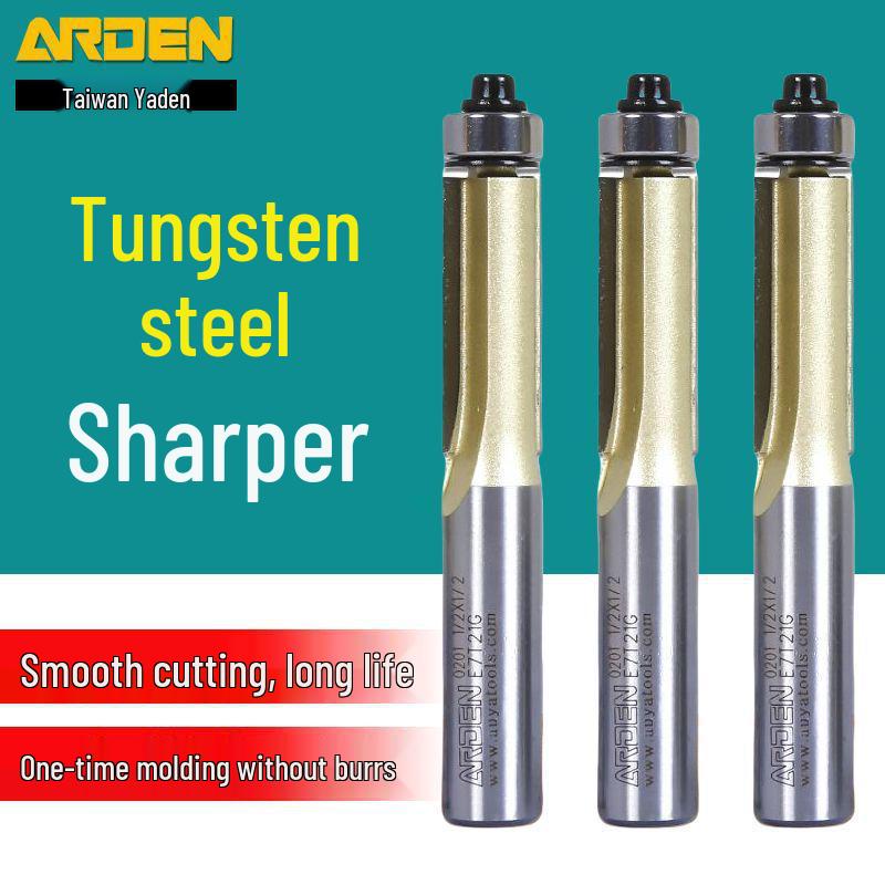 Yaden Woodworking Router Bit: Extended Bearing Edge Banding Burr Engraving Tool - Professional Grade Straight Knife.