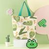 Cartoon Dinosaur Crocodile Canvas Bag - Large Capacity Children's Gift for Daily Use.