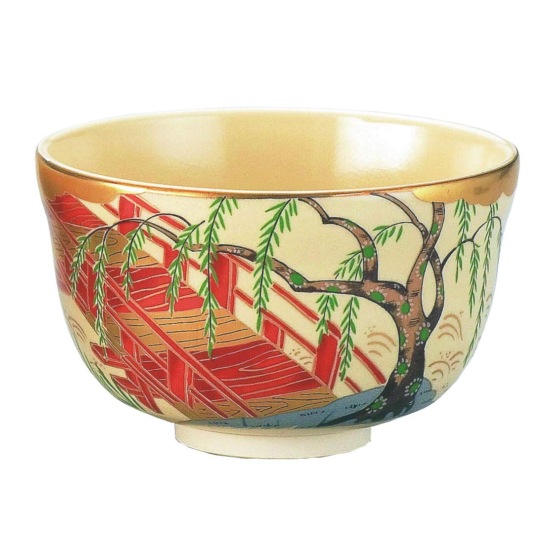 

Miyachi Eikou Matcha Diameter x Height Ninsei Gift Boxed Bowl, White, Size 12.4cm 7.8cm, Yanagibashi,