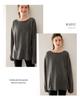 Women's Long Sleeve One-Shoulder Cashmere Knit Sweater - Mid-Length, Rolled Edge, Autumn/Winter Collection