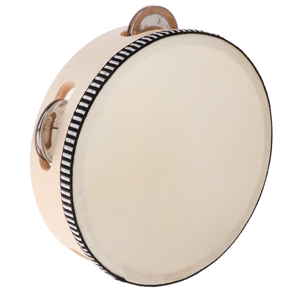 Wooden Musical Tambourine Beat Instrument Hand Drum Educational Toys 6inch