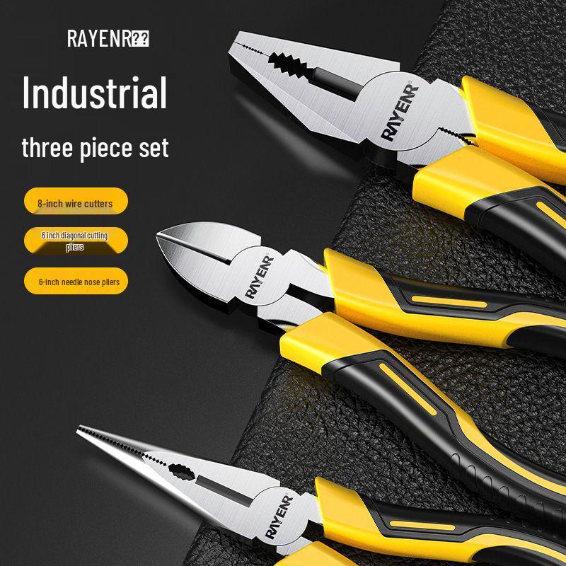 3-Piece Hand Tool Set: Needle-Nose Pliers, Wire Cutters & Multi-Functional Locking Pliers - Durable & Labor-Saving
