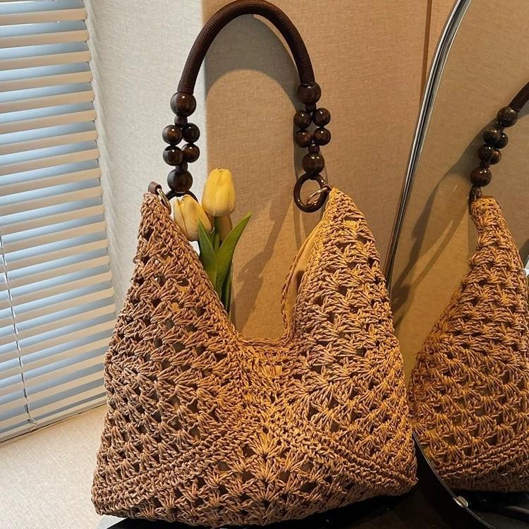 Woven Bag Women's New Summer Large-capacity Lazy Wind Seaside Vacation Beach Bag