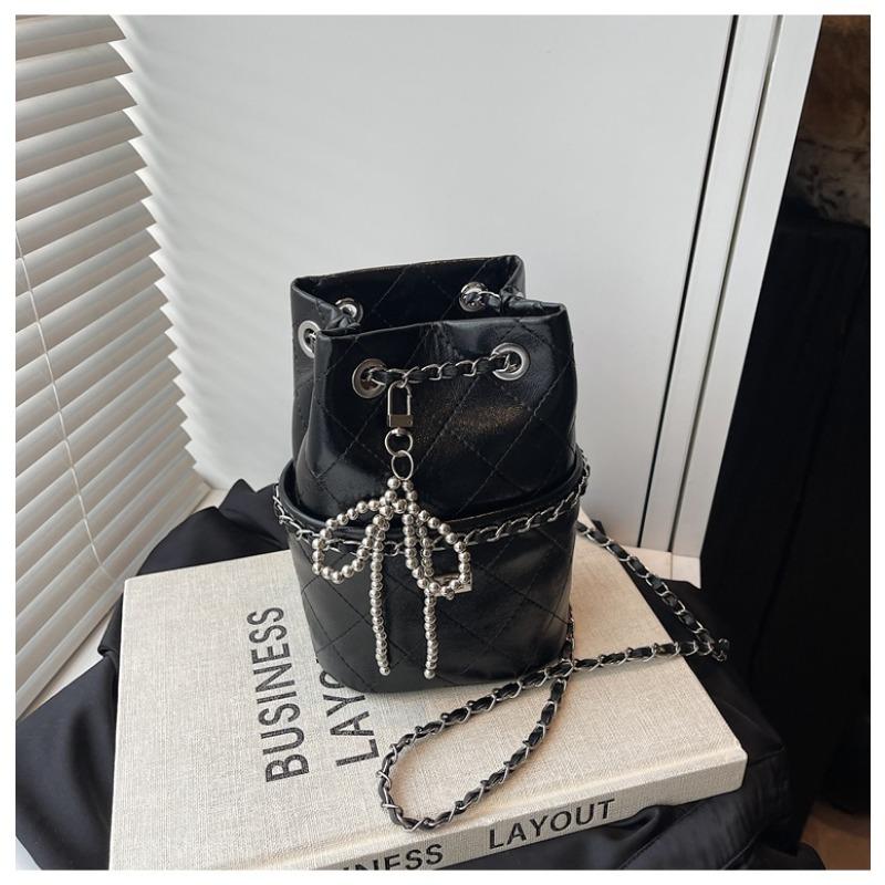 Bucket Bag Premium Messenger Bag New Woven Chain Bag Women's Niche Diamond Shoulder Bag