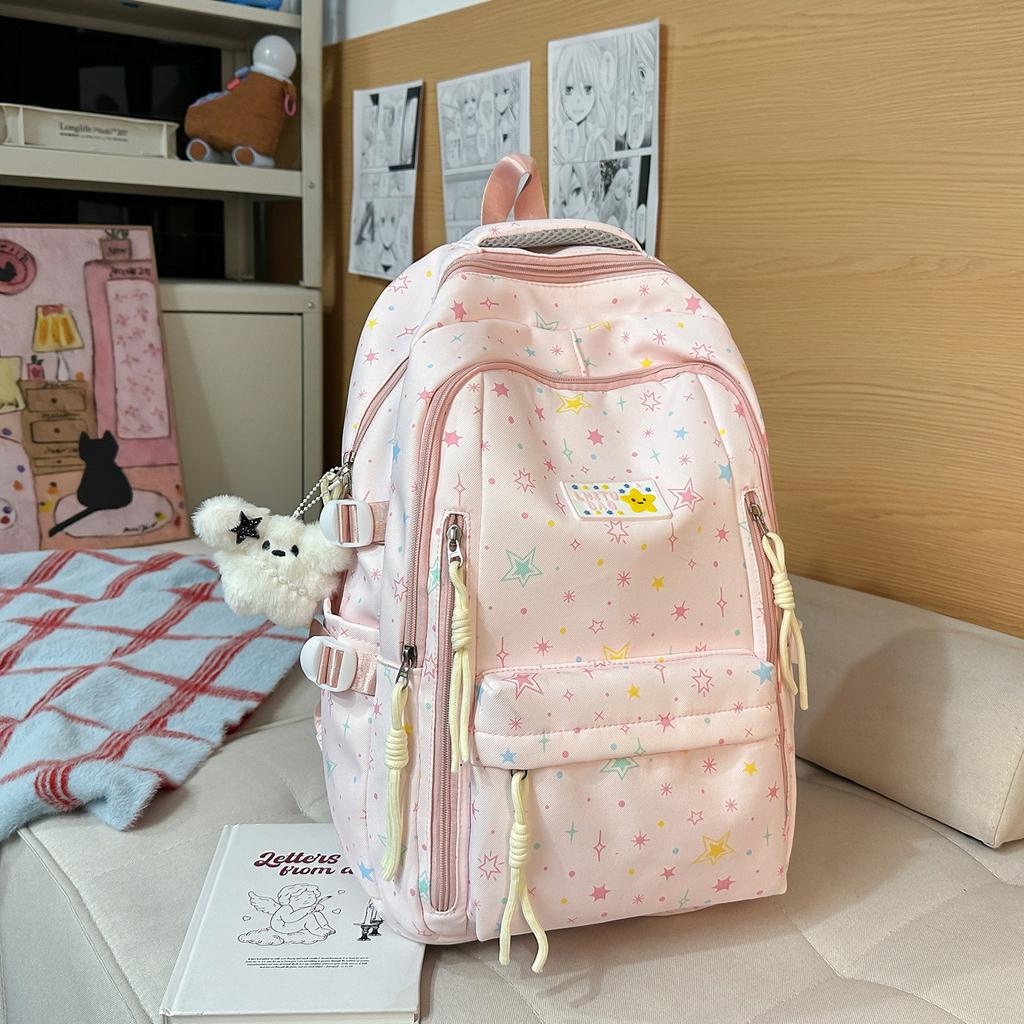 Schoolbag Japanese high school schoolbag female college student canvas backpack Korean version Harajuku junior high school student backpack large