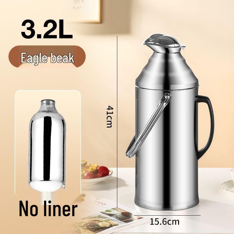 Large Capacity Stainless Steel Thermos Flask with Double Layer Insulation and Glass Liner