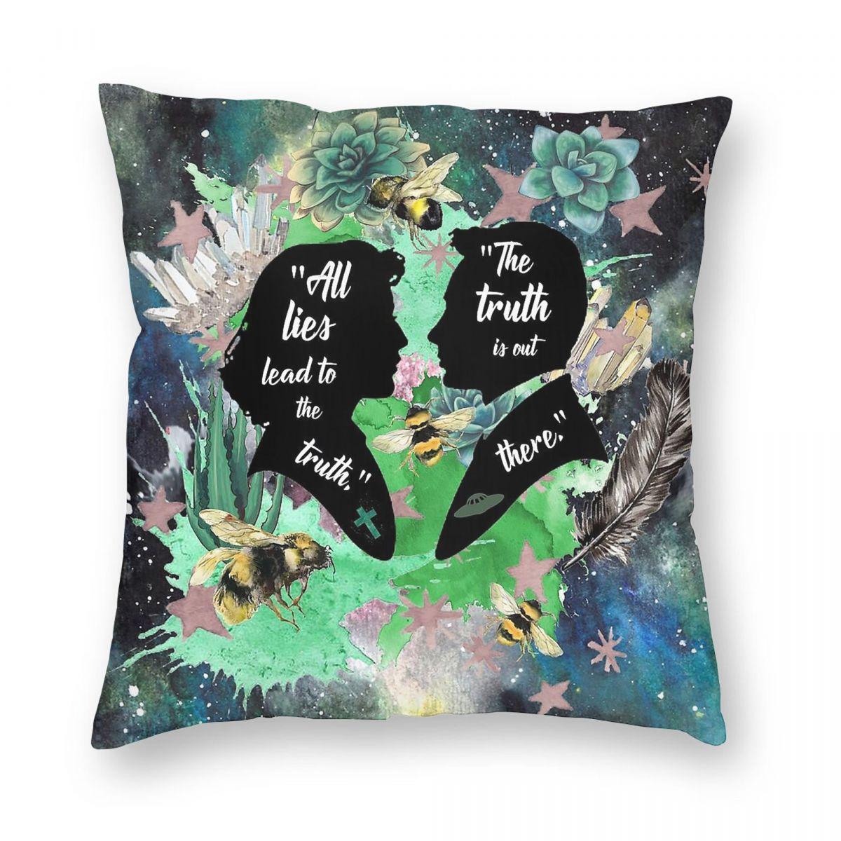 XFiles Mulder Scully Pillowcase Polyester Linen Velvet Printed Zip Decor Pillow Case Bed Cushion Cover 30x30cm
