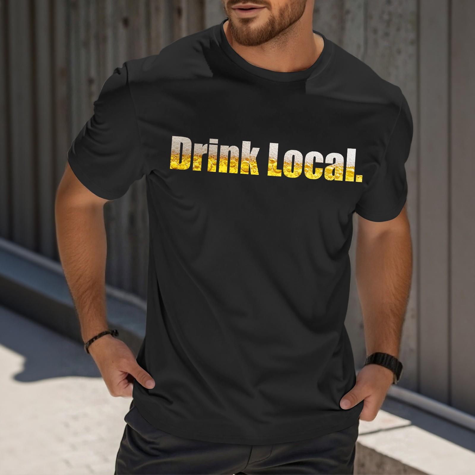 

Men s -neck Casual Printed Short-sleeved T-shirt Top L чёрный