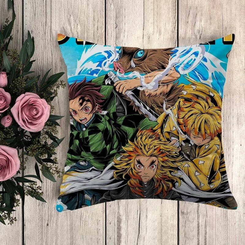 Kissen Demon Slayer Dekorative Kissenhülle Kissenbezug x Kissenbezüge Herbstdeko Sofakissen Bezüge für Bettkissen