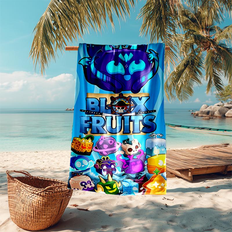 Beach Towel with Blox Fruits game Pattern - soft,absorbent,machine washable Lightweight&Modern,swimming,Travel Essentials
