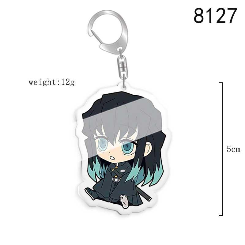 Demon Slayer Kimetsu No Yaiba Infinity Castle Acrylic Key Ring Iguro Obanai Tokitou Muichirou Action Model Figure Toys Premium Quality