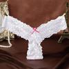 Women's Low Waist Seamless Lace Thong with Bow - Tempting Transparent Design