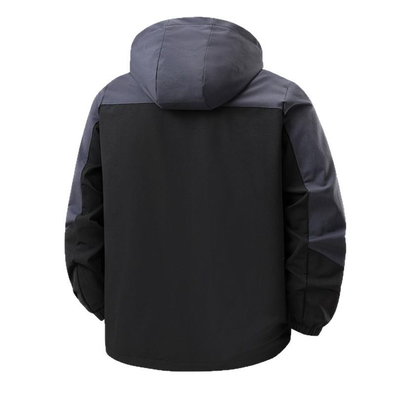Mens Lightweight Cycling Jacket With Detachable Hood Windproof Breathable Nylon Outerwear Outdoor Sports