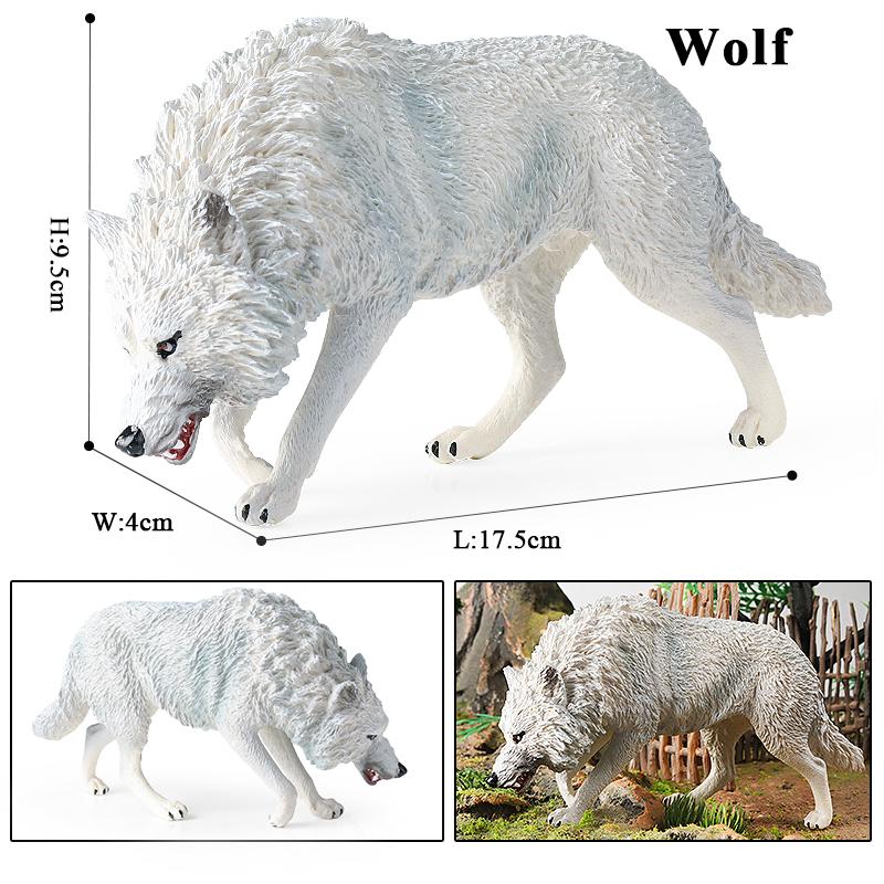 Oenux Big Size Savage Wild Beast Animals Wolf Wolves Model Action Figures Collection Solid PVC High Quality Home decor Toy Gift