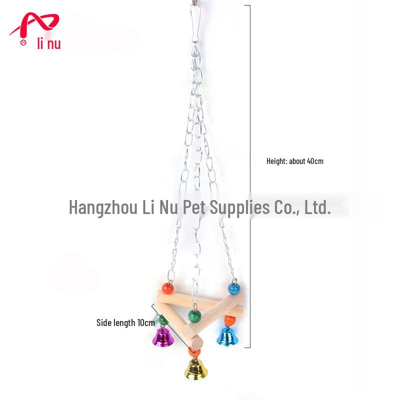 

Rainbow Wooden Bead Suspension Bridge: Durable Climbing Swing for Parrots and Birds Triangular bridge (wood perch)