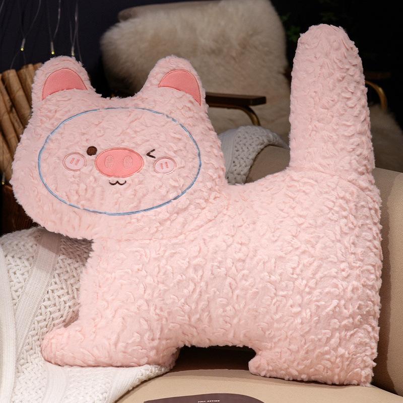 Cute Soft Husky Throw Pillow Plush Toy Doll Piglet Fox Doll Home Pillow Girl Rag Doll