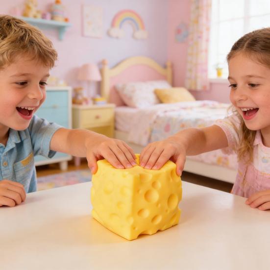 Gelber Käse Quetschspielzeug Weiches Langsam Aufgehendes Fidget Spielzeug zur Stressbewältigung Neuheit