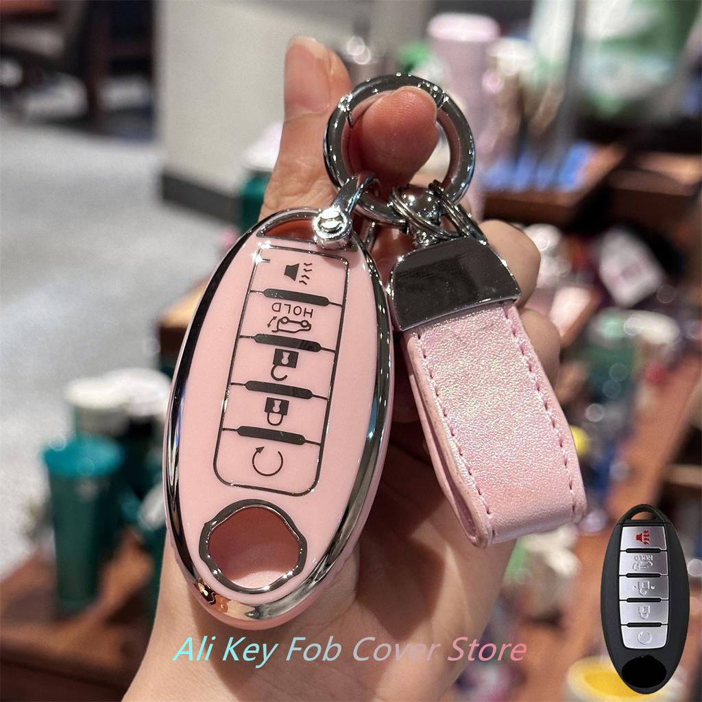 Key Fob Cover Keychain Lanyard for Nissan Altima Maxima Murano Rogue Sentra 370z Pathfinder Smart Control Key Protecto