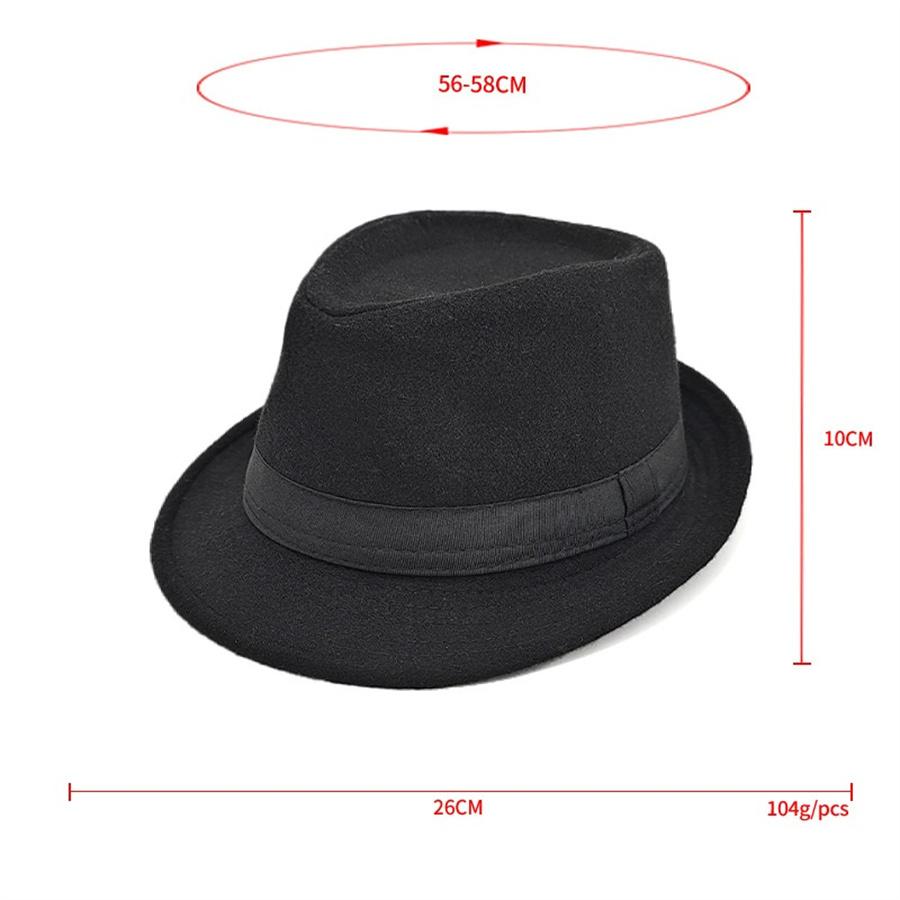 Unisexové britské plstěné jazzové klobouky pro muže středního věku klobouk kbelíkový vlněný fedora klobouk podzim zima pro pány svatební párty magické klobouky