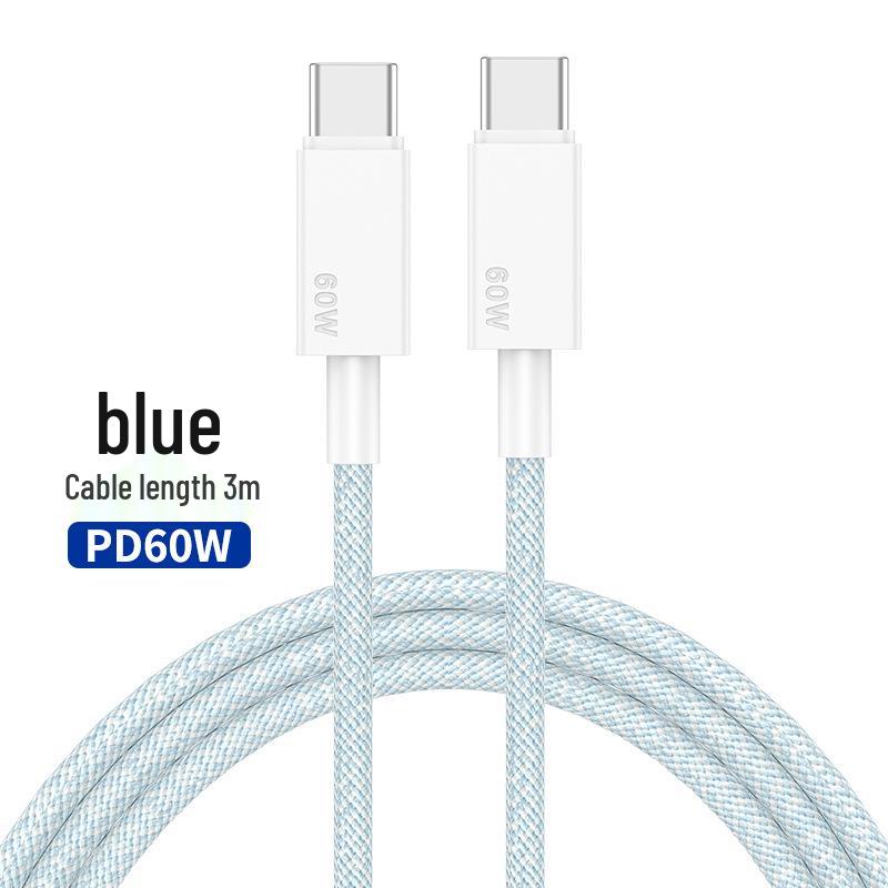 Dual-Head 60W Type-C PD Fast Charging Cable for Apple iPhone 15