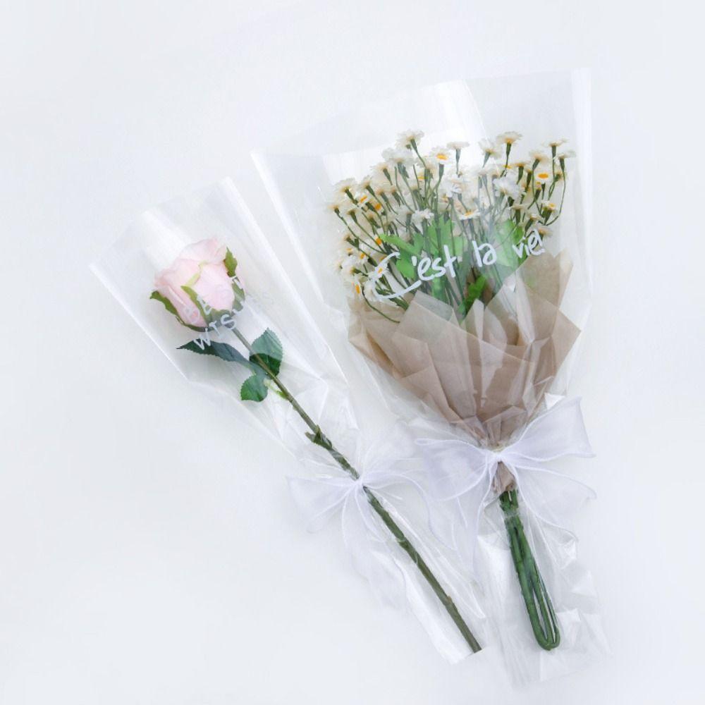 50 Stück Transparentes Bouquet-Verpackungspapier DIY Rosenverpackungsmaterialien Hochzeitsfeier Dekoration