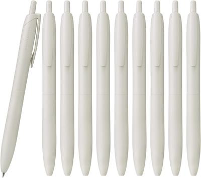 Mitsubishi Pencil Jetstream Light Touch Ink Ballpoint 10 Shell 10P Oil-Based Pen, Pens, 0.7mm Tip, White, SXNLS07.1