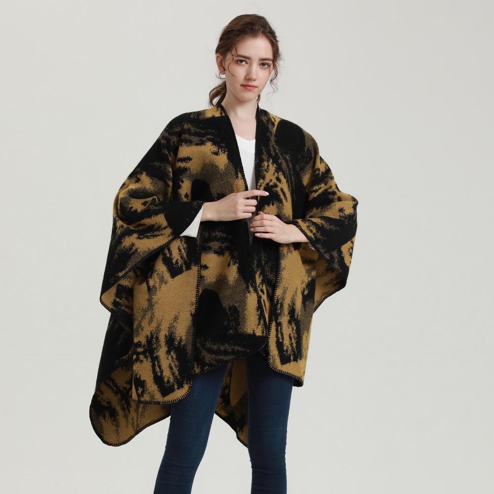 Women's Plus Size Imitation Cashmere Double-Sided Jacquard Shawl