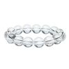 Clear Donghai White Crystal Bracelet - Round Beads, Unisex