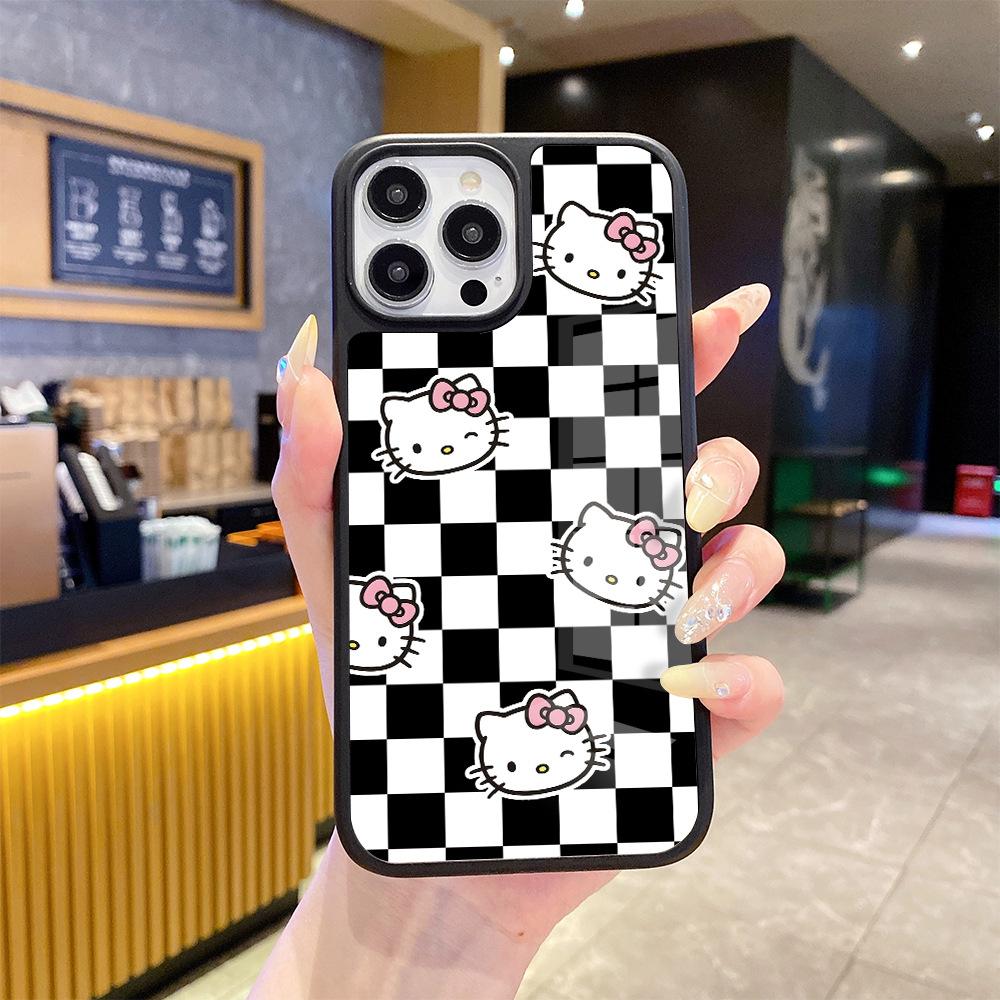 Cartoon Cute KT Cat 15promax iPhone Case Iphone17 Skin-friendly Glass Case 12 Protective Case