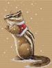 Awesocrafts Winter Chipmunk Cross Stitch Stamp Easy Cross Stitch Embroidery Needlework Kit Supplies Kit, Pattern,