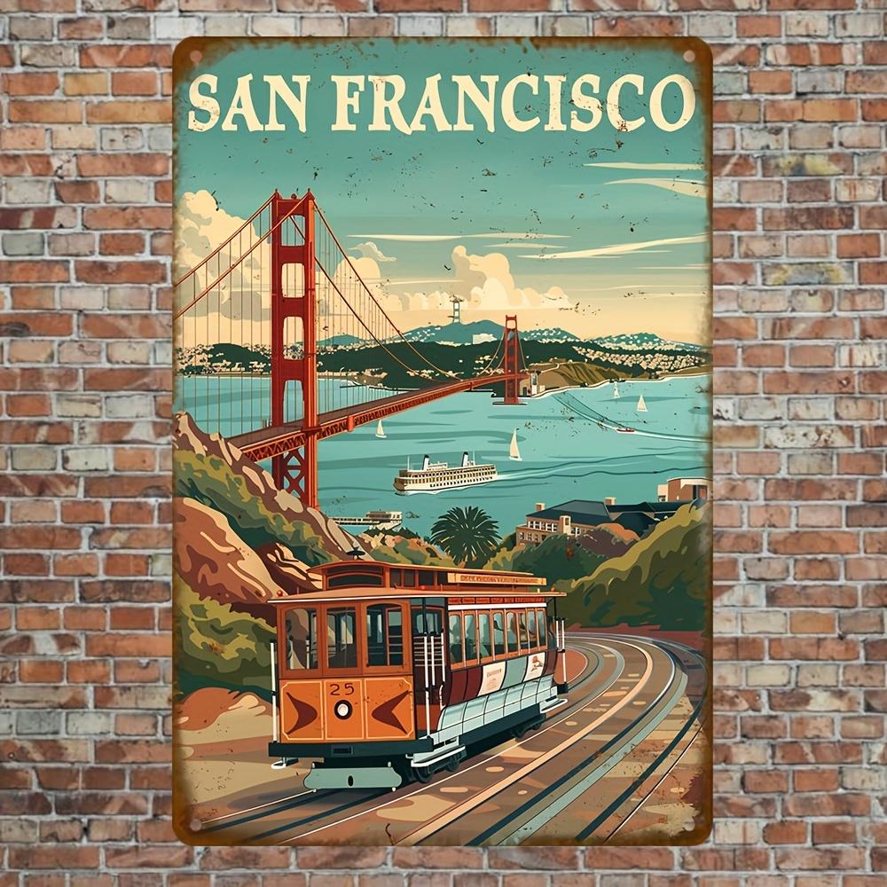 San Francisco Vintage Aluminum Sign - Retro Travel Poster for Street & Garage - Metal Plaque for Yards, Cafes & Home Walls