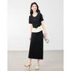 Elegant Patchwork Short Sleeve Top and Skirt Set